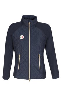 【美品】アイリスバイエル【３６】中綿コート　フード取外し可　乗馬　イタリア 取り外しボアライナー・フード付きメニーウェイキルティング中綿